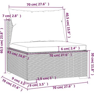 vidaXL - 4-delige - Loungeset - met - kussens - poly - rattan - zwart