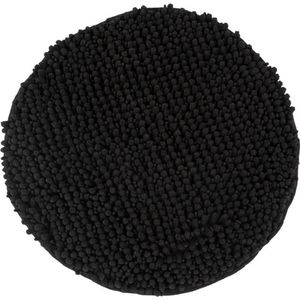 Tapijtenloods Fluffy Badmat Antislip - Zwart - 67x110 CM - Douchemat Hoogpolig - Soft Touch