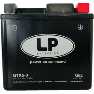 Landport gel accu - 12 volt 4 ampère - gtx5-3 (ytx5l-bs)