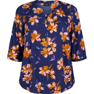 ZIZZI CAANNI 3/4 BLOUSE Dames Blouse - Blue - Maat M (46-48)