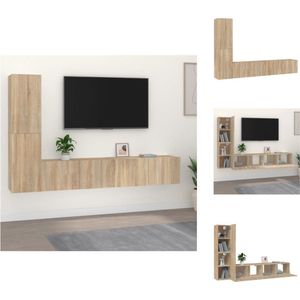 vidaXL Tv-meubel set Sonoma eiken - 2x 80x30x30cm - 2x 30.5x30x60cm - Kast