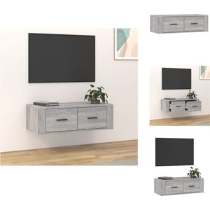 vidaXL TV-meubel - hangend - grijs sonoma eiken - 80 x 36 x 25 cm - opbergruimte - Kast