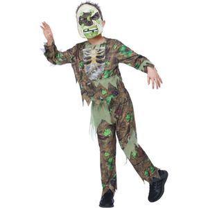 Smiffy's - Zombie Kostuum - Deluxe Insect Zombie Darknelis - Jongen - Groen, Bruin - Medium - Halloween - Verkleedkleding