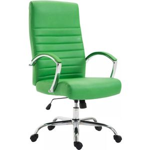 In And OutdoorMatch Bureaustoel Fulvia Krystel - Op wielen - Groen - Kunstleer - Ergonomische bureaustoel - Voor volwassenen - In hoogte verstelbaar