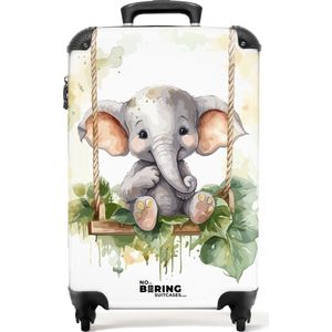 NoBoringSuitcases.com® - Baby koffer olifant - Reiskoffer trolley jungle - 55x35x25
