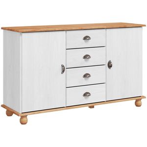 vidaXL - Sideboard - 'ASKIM' - Wit - 133,5x40x78 - cm - Massief - Hout