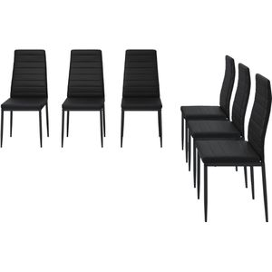Vicco Grand Eetkamerstoel – 42.5 x 48 cm Set van 6 Zwart Set van 6