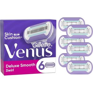 Deluxe Smooth Swirl Scheermesjes Voor Vrouwen - 6 Stuks, 5 Mesjes Voor Extra Gladde Scheerbeurt