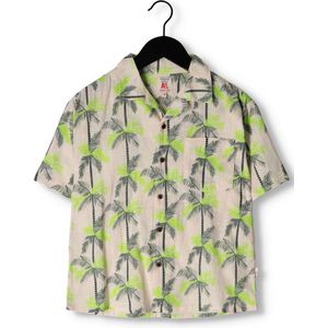AO76 Hawaiian Palms Shirt Jongens - Vrijetijds blouse - Groen - Maat 104