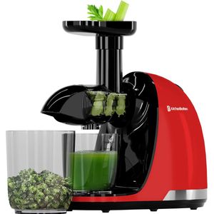 KitchenBrothers Slowjuicer - Juicer - Groenten en Fruitpers - 700ml - Met Pulpreservoir - Juice Maker - Rood