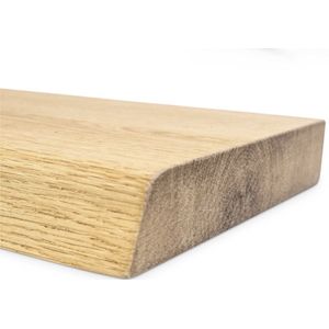 Alles Industrieel Zwevende Wandplank Eiken - Zwevend Wandplankje Hout - Boomstam Effect - 120cm