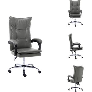 vidaXL Verstelbare Kantoorstoel - Antraciet - Nylon Zwenkwielen - 64 x 68 x (113 - 120) cm - Ergonomisch - Bureaustoel