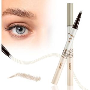 Waterbestendige 3D wenkbrauwstift - haartekening microblading - moeiteloos natuurlijk bruin