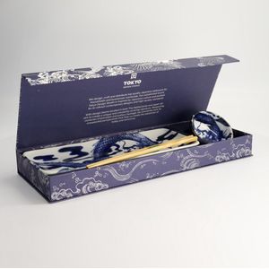 Tokyo Design Studio Sushiset voor 1 persoon Japonism Dragon 3 delig cadeaudoos