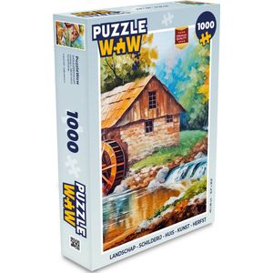 Puzzel Landschap - Schilderij - Huis - Kunst - Herfst - Legpuzzel - Puzzel 1000 stukjes volwassenen
