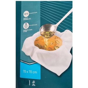 Professioneel keuken passeer filter doek wit 70 x 70 cm tot 95 graden te wassen