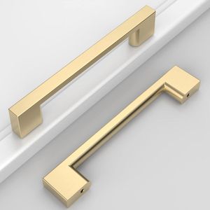 Meubelgrepen, geborsteld goud, 128 mm, gatafstand, ladegrepen, deurgrepen voor keukenkasten, kledingkast, 8 stuks