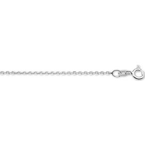 YO&NO - Ketting - Witgoud - Anker - gediamanteerd - 1,3mm - 60cm - Sieraden vrouw - 585 goud