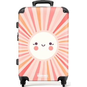 NoBoringSuitcases.com® - Roze reiskoffer groot - Grote koffer - 20 kg bagage