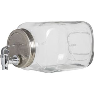 Gusta - Drankdispenser - 3L - met tapkraantje - Glas - 14,6x24,5x15,6cm