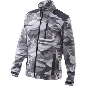 Camouflage softshell jack wit maat XL