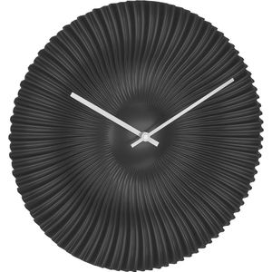 Design wandklok met radiografische functie - Elegante analoge klok in zwart mat, Ø 33 cm