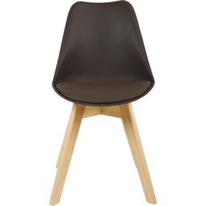 Eetkamerstoelen, 8 stuks, poten van massief hout, gestoffeerde stoelen, keukenstoelen, bureaustoelen, moderne stoelen, bruin