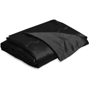 Satijnen Deken - 150 X 200 Cm - Zwart Satijn - Bankdeken - Verkoelend - Zijdeachtig - Zomerdeken - Licht - Zacht - Luxe - Glad - Glanzend - Satijn - Sprei - Knuffeldeken Voor Bed - Bank - Slaapkamer - Kantoor