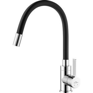 Auralum max Keukenkraan zwart - Keukenkraan Met Flexibele Uitloop - Hogedruk Keukenkraan 360° Draaibaar - Keukenmengkraan Met Waterbesparende Perlator