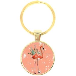 Sleutelhanger Glas - Flamingo
