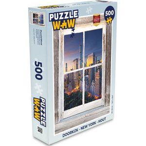 Puzzel Doorkijk - New York - Hout - Legpuzzel - Puzzel 500 stukjes