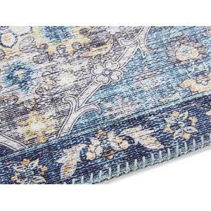 Flycarpets Elle Decoration - Vintage Vloerkleed - Ghom - Klassiek - Denim Blauw - 80x150 cm