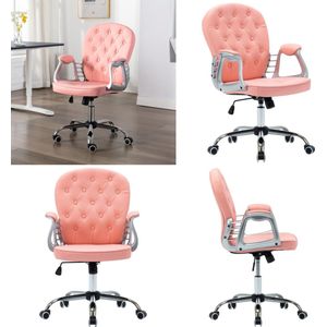vidaXL Kantoorstoel draaibaar kunstleer roze - Kantoorstoel - Kantoorstoelen - Stoel - Stoelen