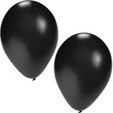 Bellatio Decorations ballonnen - 30 stuks - zwart - 27 cm - helium of lucht - verjaardag / versiering