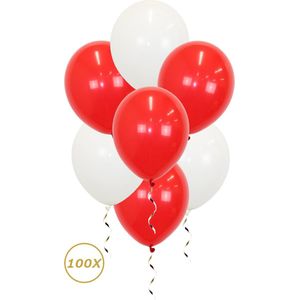 Valentijn Decoratie Rode Witte Helium Ballonnen Feest Versiering Valentijn Ballon - 100 Stuks