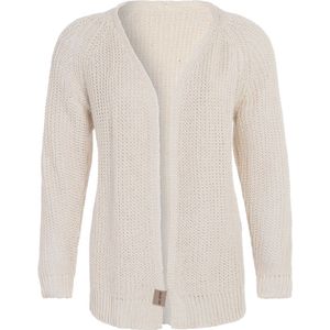 Knit Factory Daisy Kort Gebreid Dames Vest - Lente & zomer vest - Damesvest reikend tot de heup - Dames cardigan gemaakt uit 80% Gerecycled katoen - Duurzaam & Milieuvriendelijk - Beige - 40/42