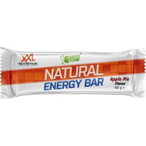 XXL Nutrition - Natural Energy Bar - 1 Reep - 100% Natuurlijke Energiereep - Voedzame Snack Reep - Lactosevrij & Veganistisch - Appeltaart Smaak