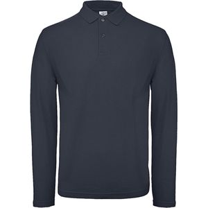 Men's Long Sleeve Polo ID.001 Donkerblauw merk B&C maat S