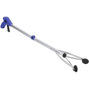Opvouwbare Reacher-grabber met zuignap vuilnisverzamelaar - afvalopname voor tuinafval - Blauwe handgreep .