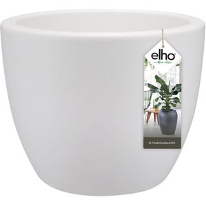 Elho Pure Soft Round Wheels 60 - Grote Bloempot voor Binnen en Buiten - Gereycled Plastic - Ø 59 x H 44.5 cm - Wit