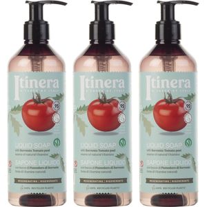 ITINERA - Regenererende Vloeibare Zeep met Sorrento Tomatenschil, 95% Natuurlijke Ingrediënten 370 ml / 3 stuks