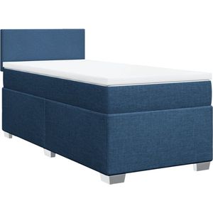 vidaXL - Boxspring - met - matras - stof - blauwx200 - cm