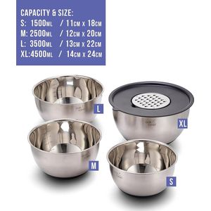 stainless steel salad bowls with airtight lid- 4 pics