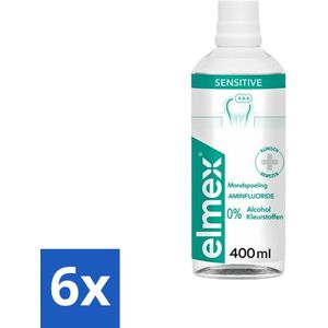Elmex - Tandspoeling - Sensitive - 0% Alcohol - 400 ml - Voordeelverpakking - 6 stuks