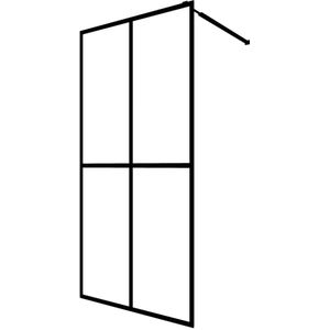 vidaXL Inloopdouchewand - 140x195 cm - Mat glas Inloopdouche - Douchewand - Glazen Douchedeur - Zwarte Douche - Modern Douche