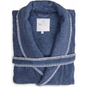 Hoogwaardige Bamboe Badjas Jeans Blauw | Maat XL | Heerlijk Zacht En Comfortabel | Elegant En Luxe