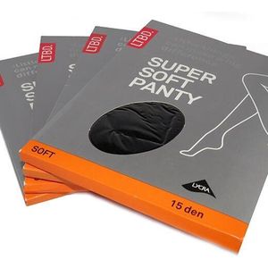 8-Paar LTBD Super Soft 15 den Panty in Zwart 44-46