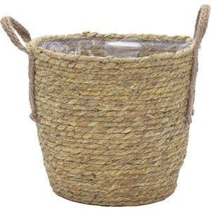 Oneiro Luxe Bloempot HAYDEN SWIRL BASKET NATURAL D25H24 – hotel chique - binnen ––– accessoires – tuin – decoratie – bloemen – mat – glans – industrieel - droogbloemen - Buiten bloempot - tuin - tuinieren