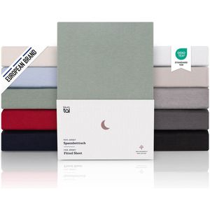 Blumtal Hoeslaken Premium Jersey - 90 x 200 cm - tot 40 cm Matrashoogte - Summer Green - 100% Katoen - Boxspring