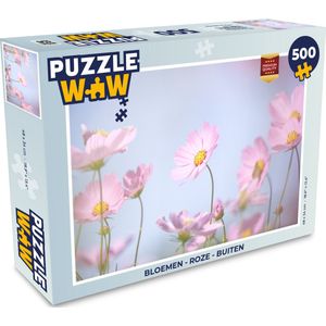 Puzzel Bloemen - Roze - Buiten - Natuur - Legpuzzel - Puzzel 500 stukjes